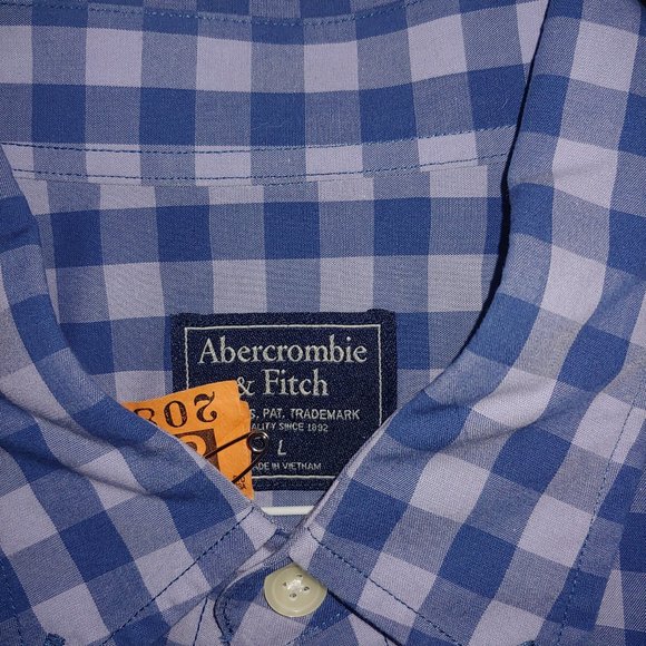 Abercrombie  Mens Size Medium Blue/Bluesish Mauve Cotton 100% - Picture 2 of 9